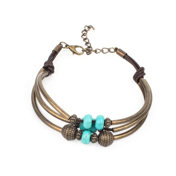 Paparazzi Jewelry Accessories - Road Trip Rebel - Brass Bracelet - Viintage - Picture 2 of 4